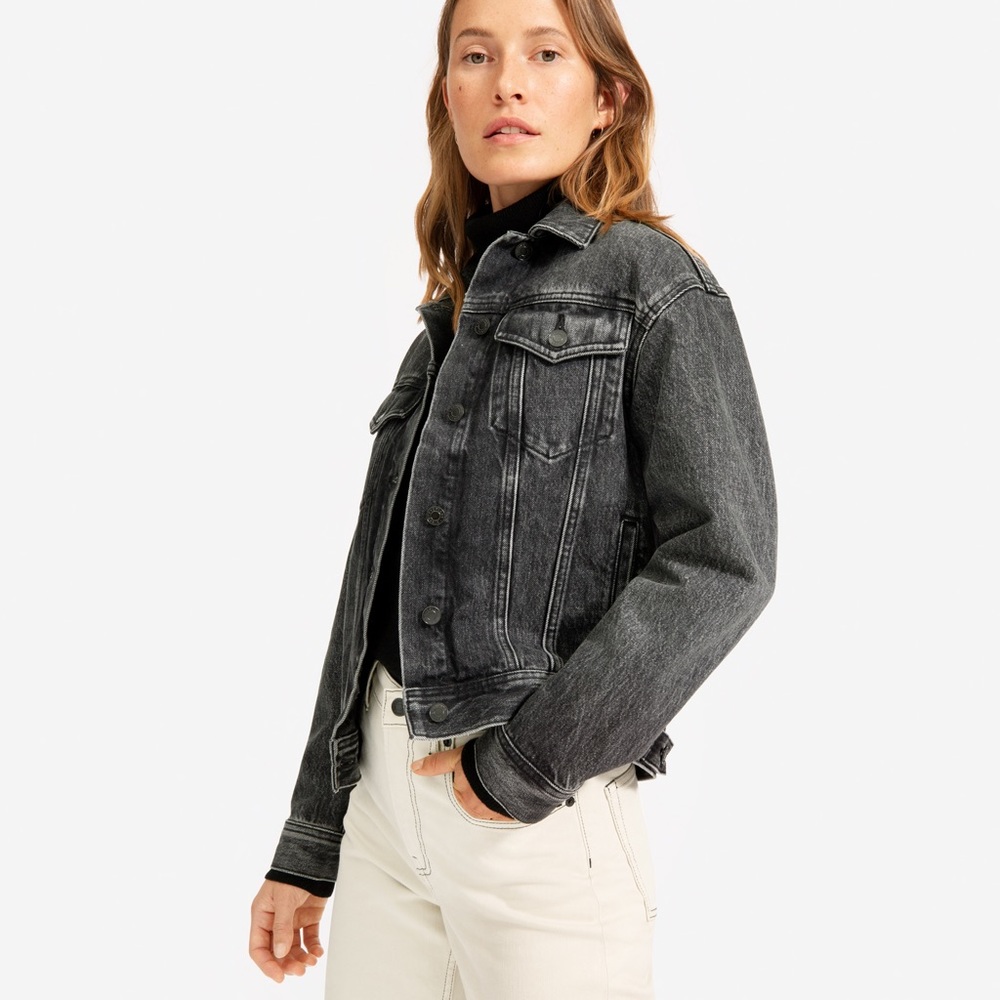 Everlane Black Denim Jacket, Size M